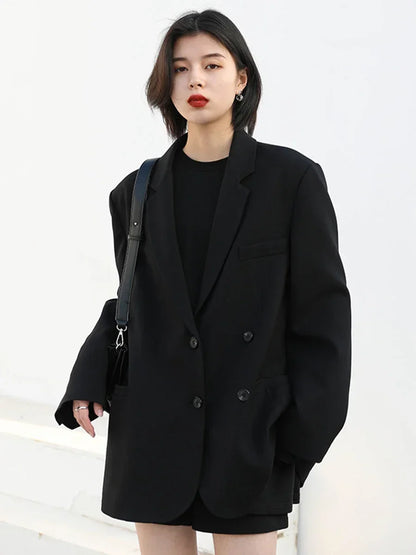 Women's Blazer Korean Casual Solid Long Sleeve Coats All-match Office Lady Elegant Fashion Clothing Spring Autumn 2026
