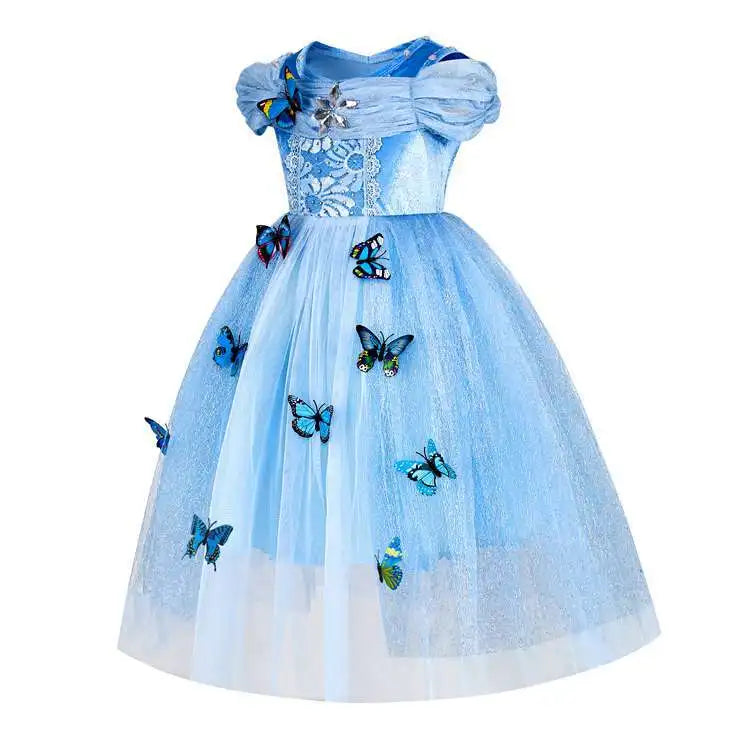 Kids Girls Cosplay Costume Children Summer Pageant Fantasy Cinderella Carnival Clothes Princess Birthday Dress 2-10 Yrs Clothes
