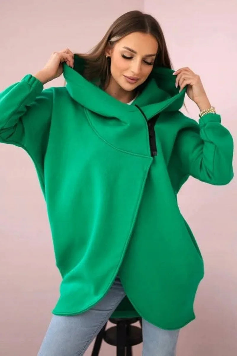 2025 Autumn and Winter Fashion New Women's Sports Loose Velvet Hoodie Zipper Long Sleeve Warm and Cold Proof Hoodie Coat