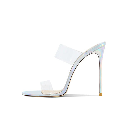 Pink Summer New Fashionable Open toed Sandals High Heels Women's Fine Heels Sharp Pointed Design Sensation Cool Slippers