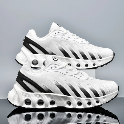 New Men's Sneakers PU Air Cushion Anti-Slip Shock Absorber Running Shoes Outdoor Lightweight and Breathable Mesh Running Shoes