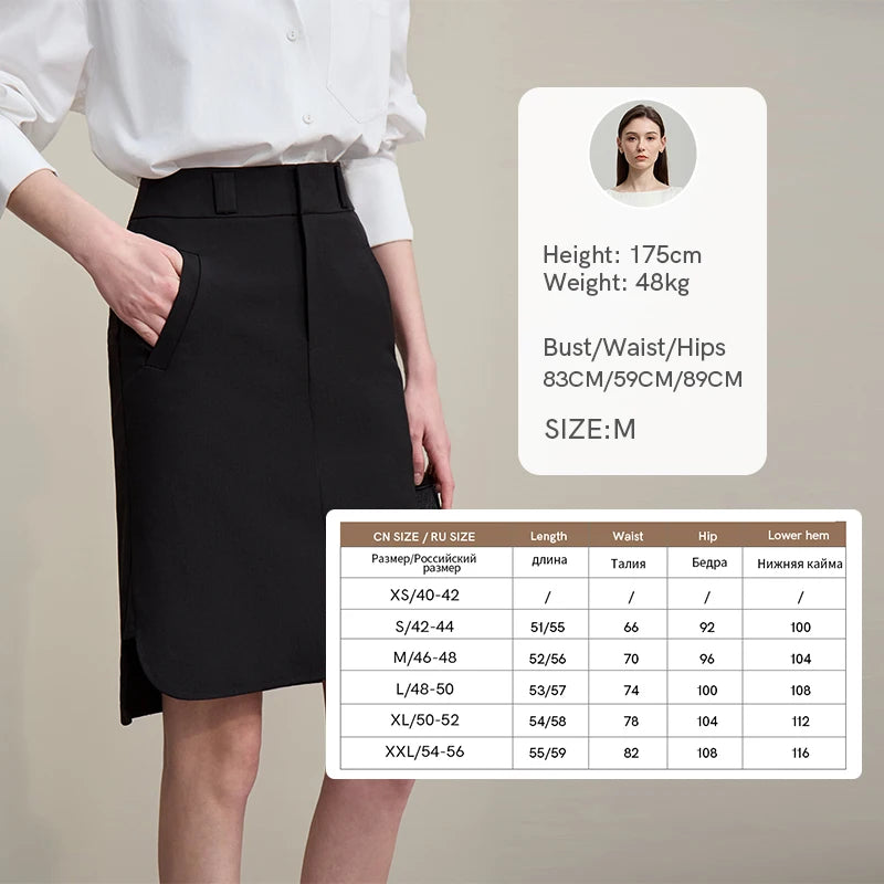 Mid Skirt 2026 Summer New Casual Workwear Style A-Line Skirt Women's solid Versatile Side Slit Women's clothing 12642098