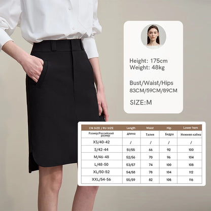 Mid Skirt 2026 Summer New Casual Workwear Style A-Line Skirt Women's solid Versatile Side Slit Women's clothing 12642098