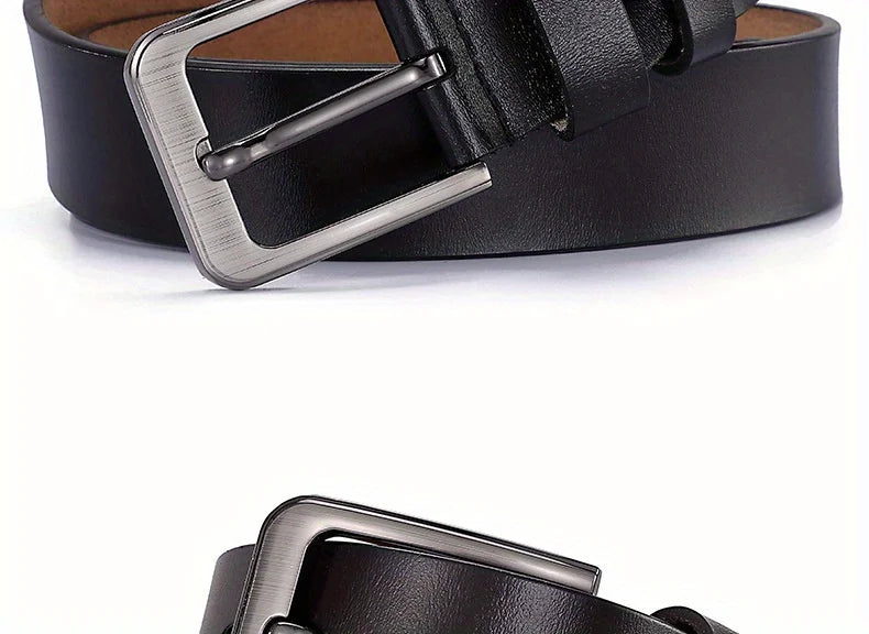 Belt for Men Original Genuine Leather Alloy Metal Pin Buckle Waist Belt Straps Plus Extra Size 105 110 120 130 140 150 160 170cm