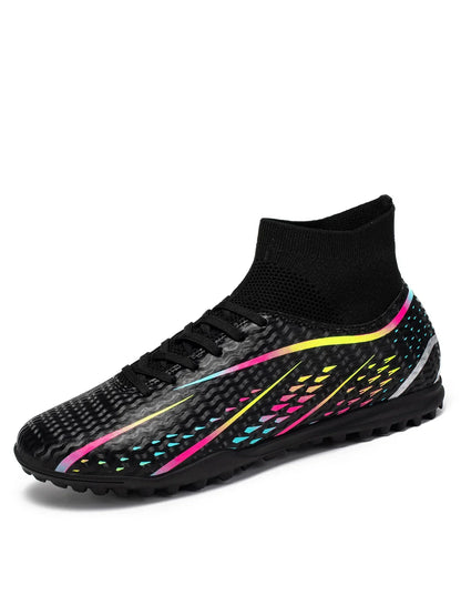 Wear Resistant TF Turf Soccer Boots PU Elastic Fabric Upper Rubber Stable Grip Sole Youth Boys Girls Football Shoes
