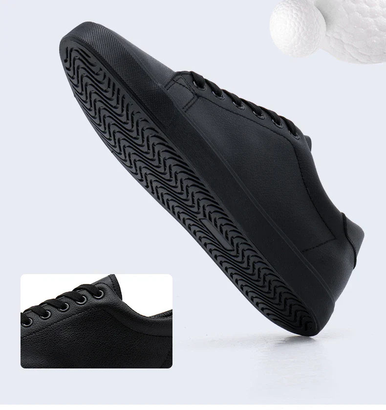 Spring Summer Flat Mens Casual Shoes Soft Pure Black Fashion Male Footwear Cool Young Man Street Style Comfortable