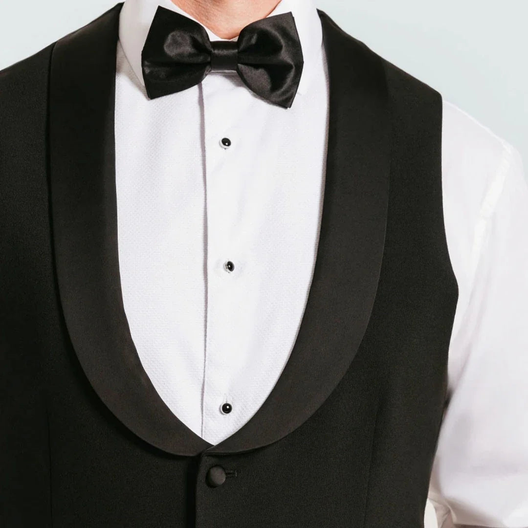 Men Vest Black With Lapel Single Button Waistcoat For Wedding Birthday Party Prom Business Work Daily Casual Men Suit Vest