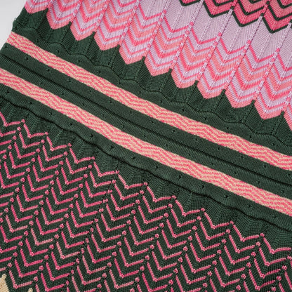 Luxury Brand Design Knitted Zigzag High Elasticity Color Sleeveless Long Maxi Dress Women Arab Africa Popular Boho Lady Skirt