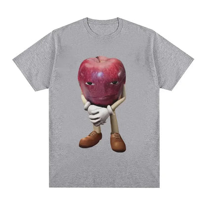 Funny Me Asf Apple with Face Meme T Shirt Unisex Fashion High Quality T Shirts Retro Casual Short Sleeve T-shirt Tops