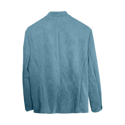 Autumn Winter Men'S Casual Blazer Jacket Stand Collar Long Sleeve Solid Color Single Breasted Button Fashion Jackets