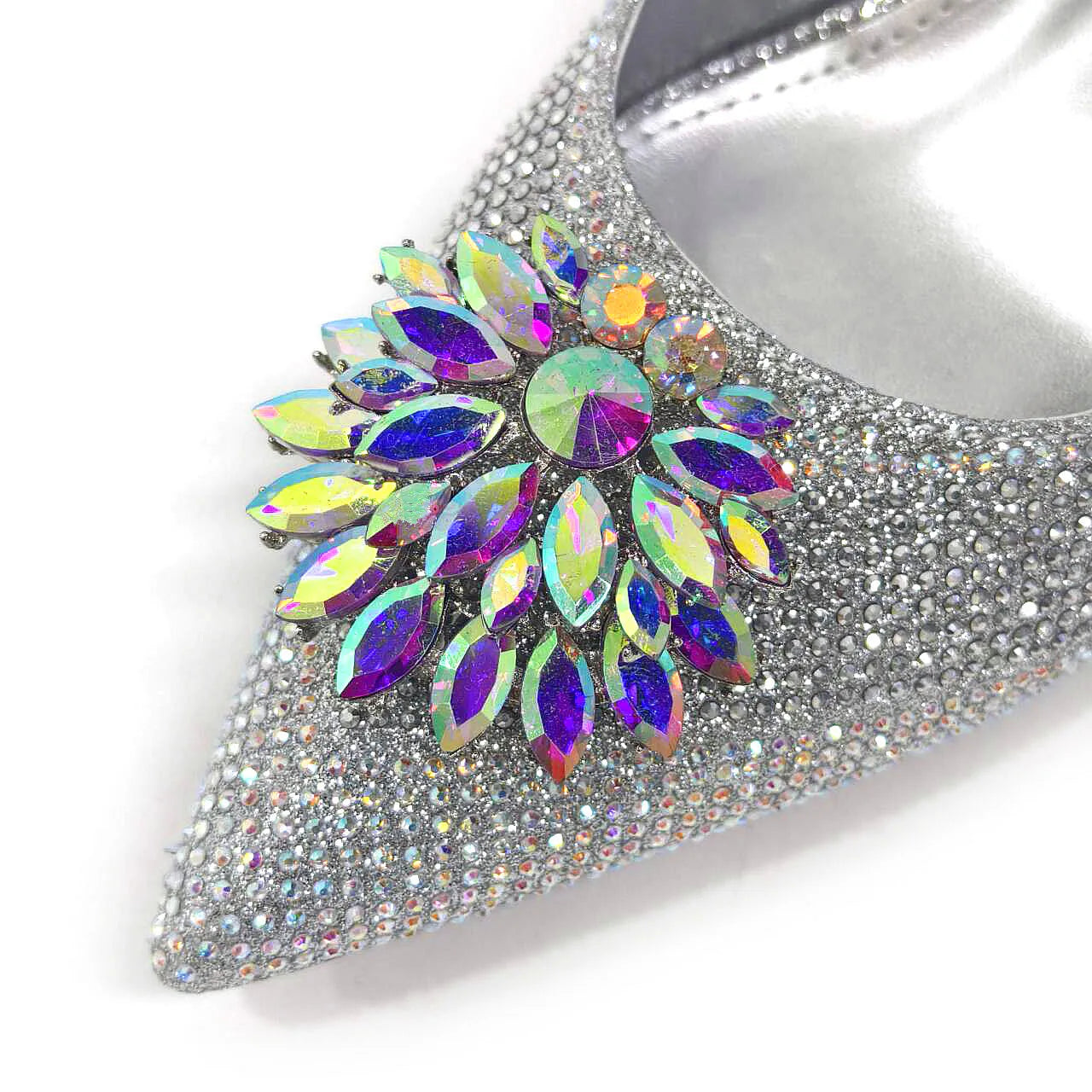 2024 Italian Design Rhinestone Luxury Wine Colour Pointed Toe Shoe & Bag Set Women's High Heels for Parties By Venus Chan