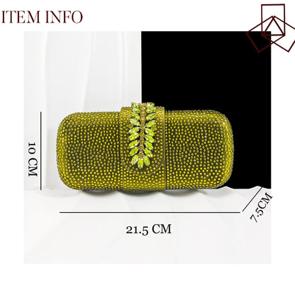 New Italian Pumps and Bag To Party 2026 INS Style Pointed Metalldekoration Rhinestone Elegant Olive Color High Heels  for Women