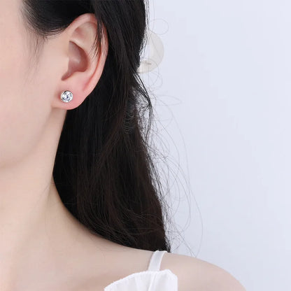 0.3/0.5 Carat Round Moissanite Diamond Stud Earrings For Women S925 Sterling Silver Pendientes Wedding Party Fine Jewelry