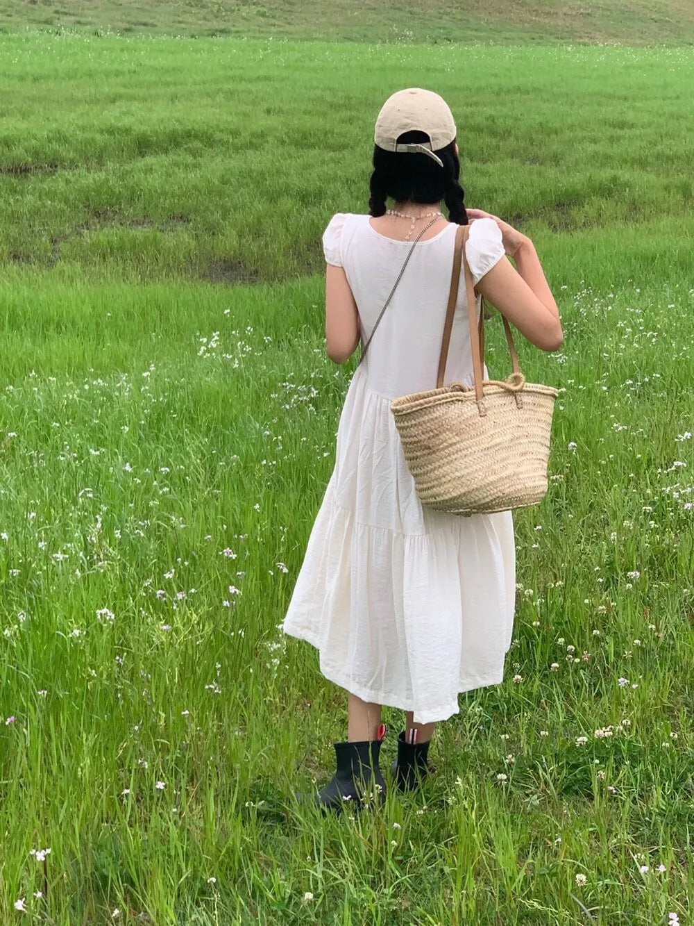 Spring 2025 Chic A-Line Dr Korean Sle Long Svel Women's Faionable Gown Ele Personali Commute Suitable Dr