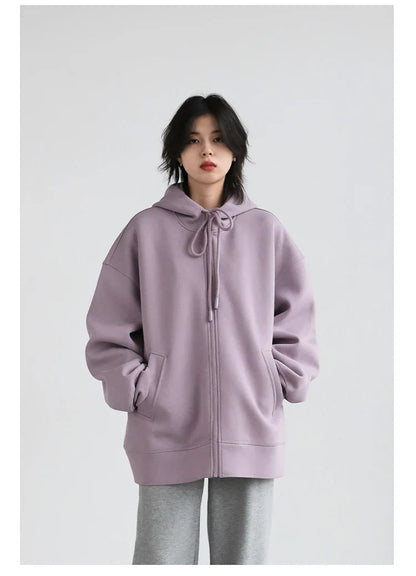 Women Sweatshirts Hoodies Solid Loose Casual Hooded Female Tops Lady Coat Medium Length Overcoat Spring Autumn 2025
