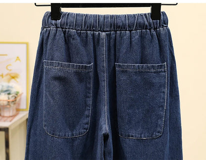 Women's High Waist Wide Leg Jeans Loose Comfortable Retro Sle Casual Versatile Straight Cut Trousers for Autumn Winter