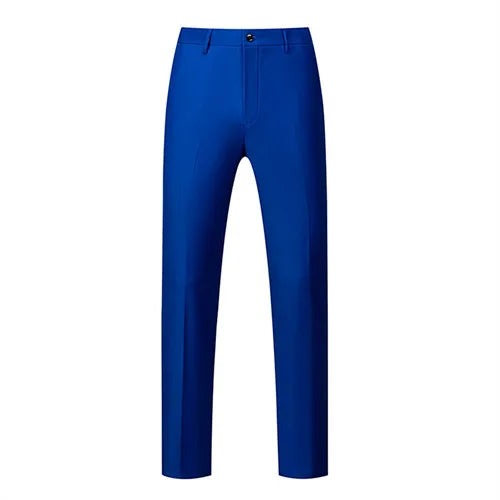 2026 New Men's Rose Red Trousers, Asian Size Blue Formal Pants, Black Pantalon Hombre.