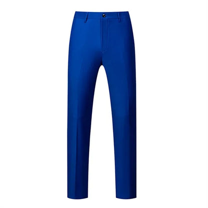 2026 New Men's Rose Red Trousers, Asian Size Blue Formal Pants, Black Pantalon Hombre.