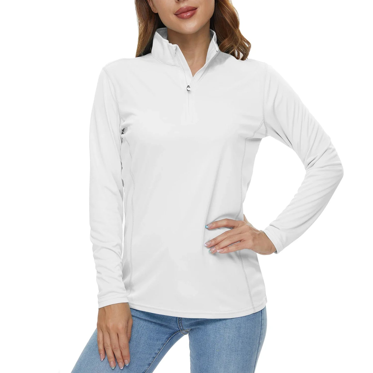 UPF50+ Quick Dry Long Sleeve Performance T-Shirts Womens Sun Protection Running Hiking Fishing Tee Shirts Tops Outdoor