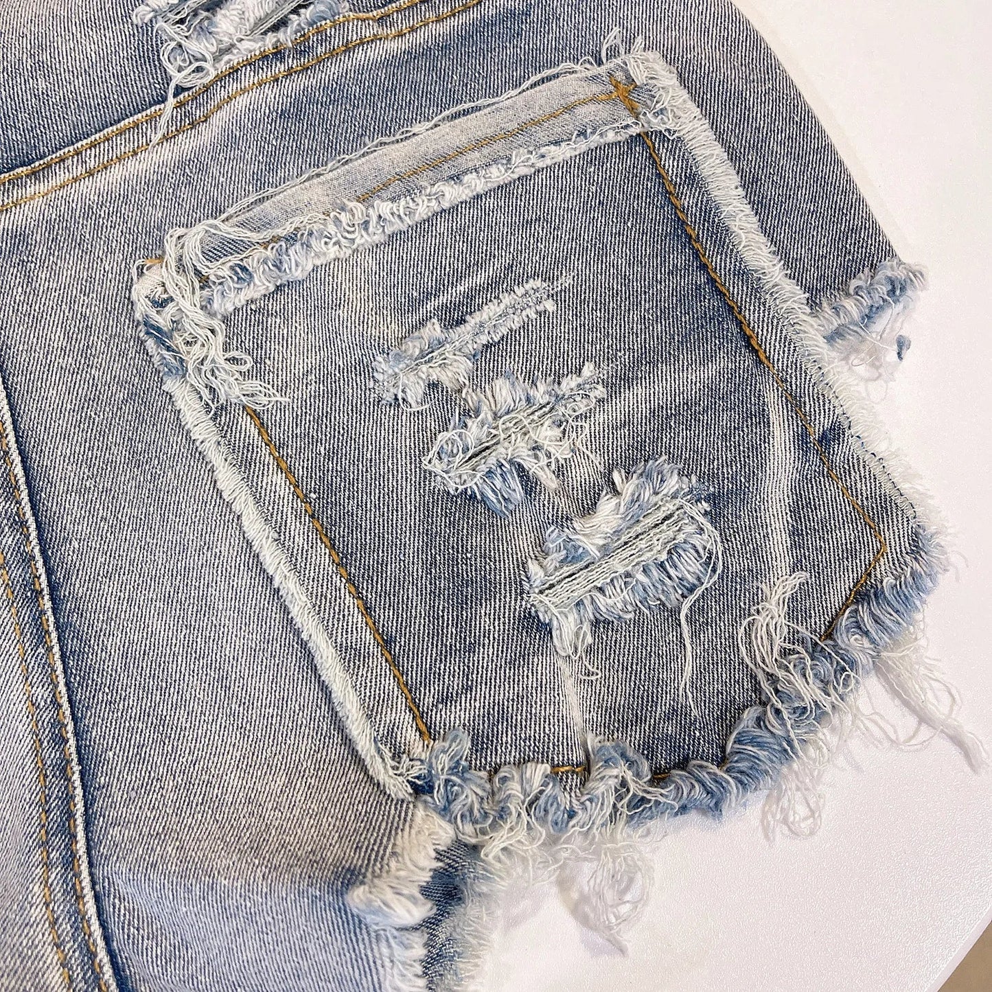 Women's Summer Sexy High Waist Denim Shorts 2025 Female Fashion Hollow Out Hole Hot Pants Short Jeans