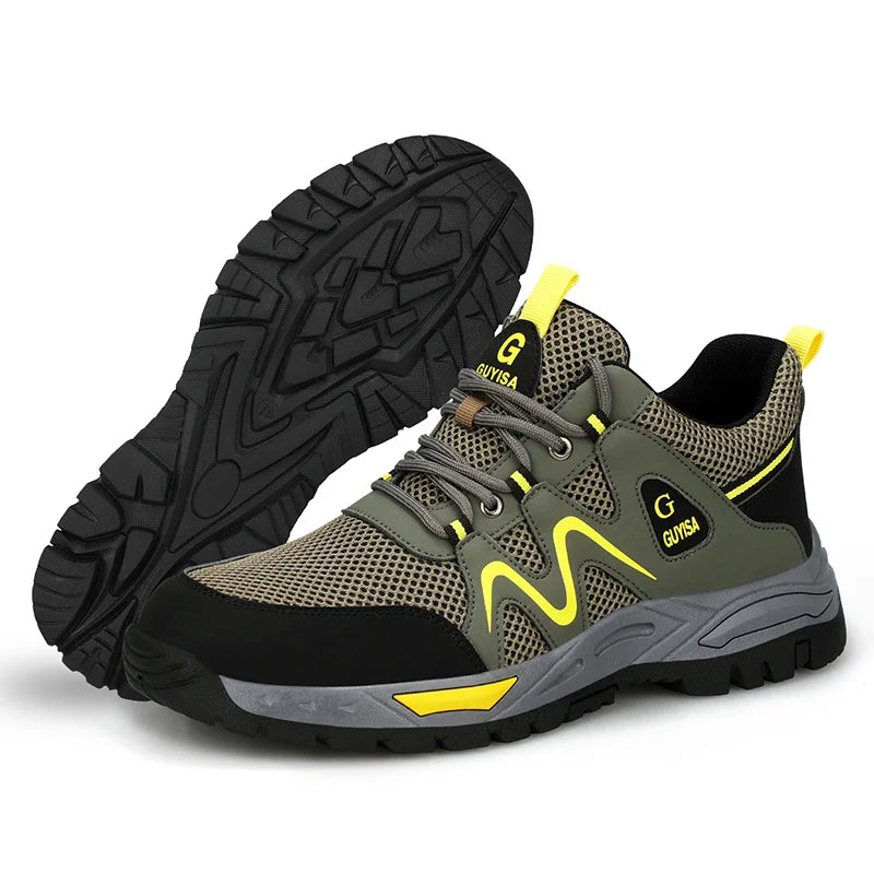 2022 Latest Summer Safety Work Shoes For Men Breathable Indestructible Steel Toe Boots Male Footwear Anti-smash Hiking Shoes