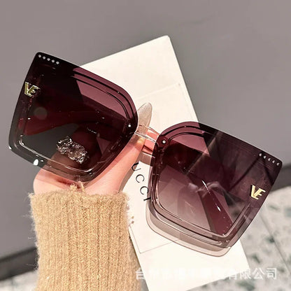 Rimeless Polarized Sunglasses Women Oversized Square Sun Glasses Ladies UV400 Classic Goggle Oculos De Sol Feminino