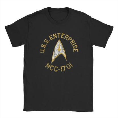 Men Stars Treks Collegiate T Shirt movie tv Series Pure Cotton Clothing Casual Short Sleeve Crewneck Tees New Arrival T-Shirt