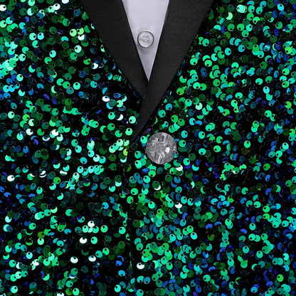 2026 New Men's Red Suit Jacket, Wedding Party Slim Dress Coat, Sequin Decoration Luxurious Blazers Blue Green Terno Masculino