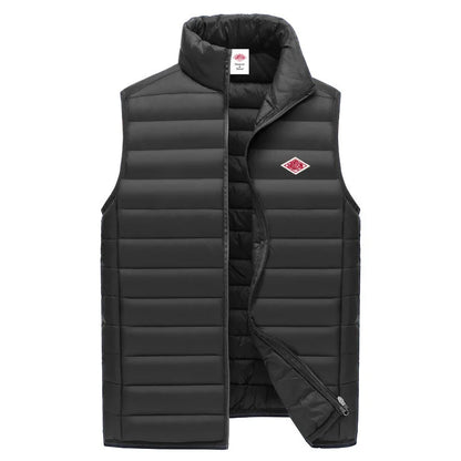 Autumn Winter Exported to Japanese Men Women Embroidery Logo Wearing Sleeveless Vest High-quality Classic Quilted Zipper Jacket
