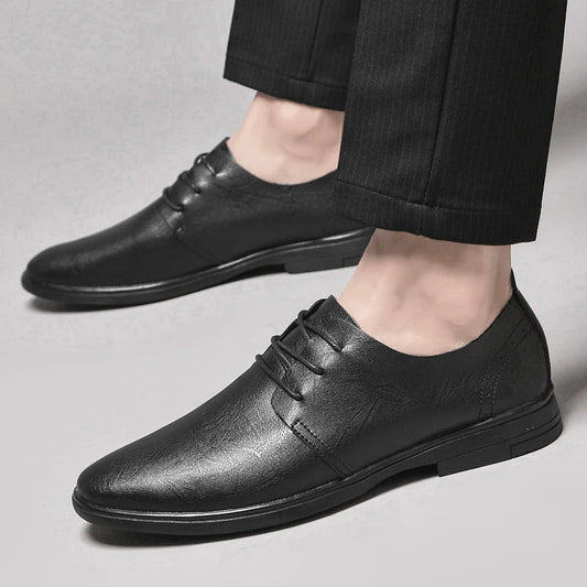 Classic Dress Mens Flats for Wedding Men Oxfords Shoes Fashion Casual Footwear Men New Genuine Leather for Male Walking Shoes