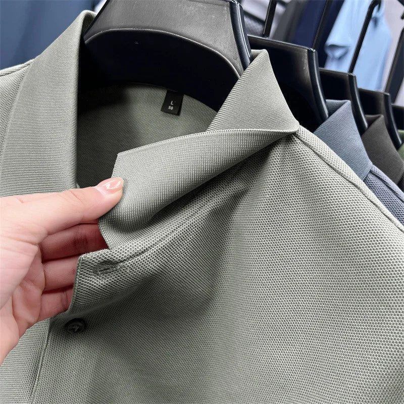 100Cotton High Quality Men's Polo Shirt Breathe Solid Color Soft Dog Print Short Sleeve Summer Lapel T-Shirt Business Menswear