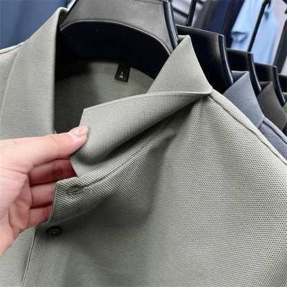100Cotton High Quality Men's Polo Shirt Breathe Solid Color Soft Dog Print Short Sleeve Summer Lapel T-Shirt Business Menswear