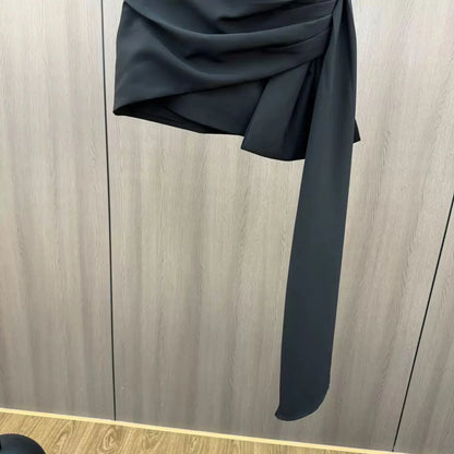 2026 Spring and Summer Design Sense Niche French Temperament Pleated Bow Streamer Hip Skirt for Women Ladies