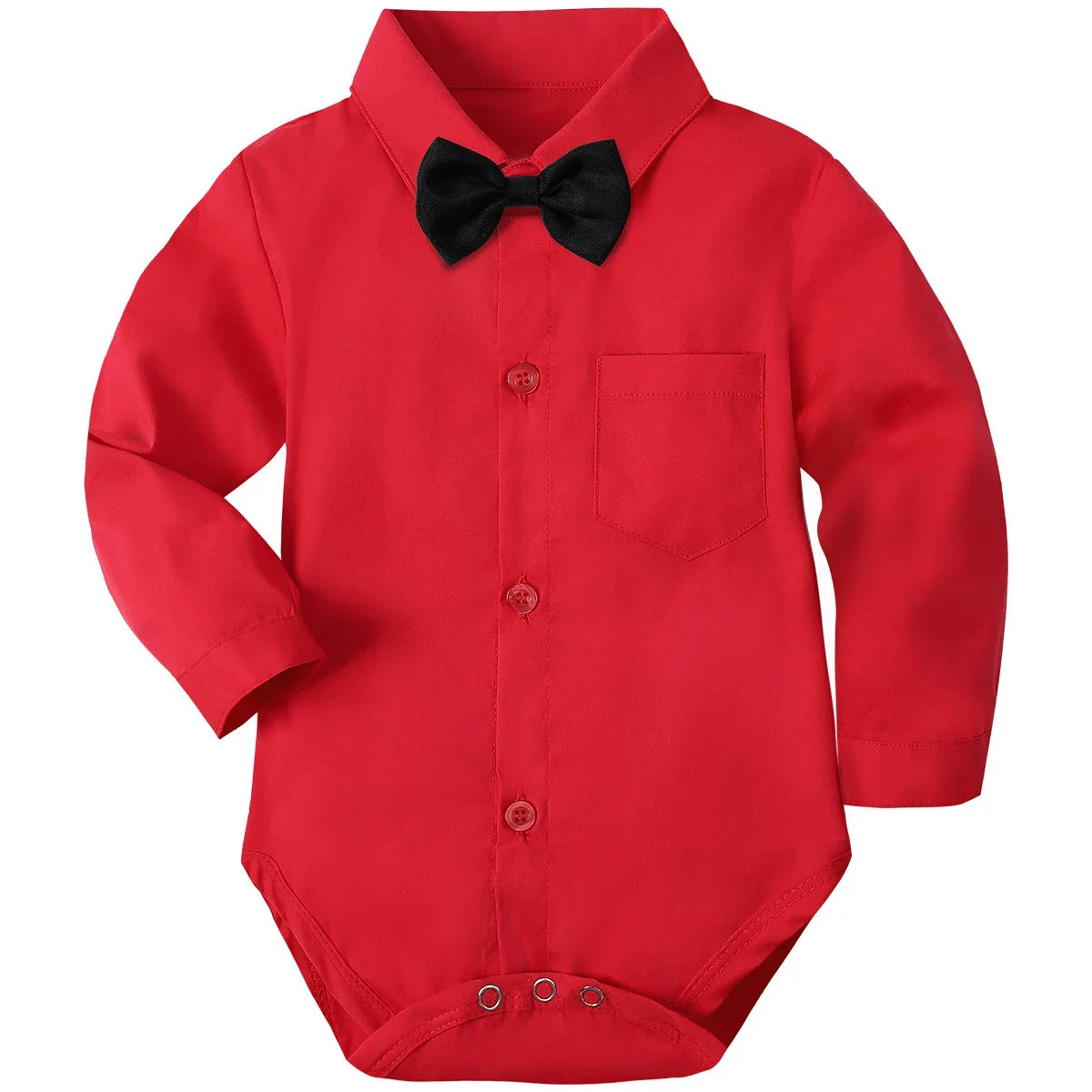 Baby Boys Dress Shirt Newborn Baptism Bodysuit Infant Wedding Christening Chritmas Formal One Piece Gentlemen Party Rompers