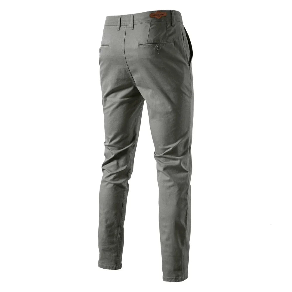 Casual Cotton Men Trousers Solid Color Slim Fit Men's Pants New Spring Autumn High Quality Classic Business Pants Men