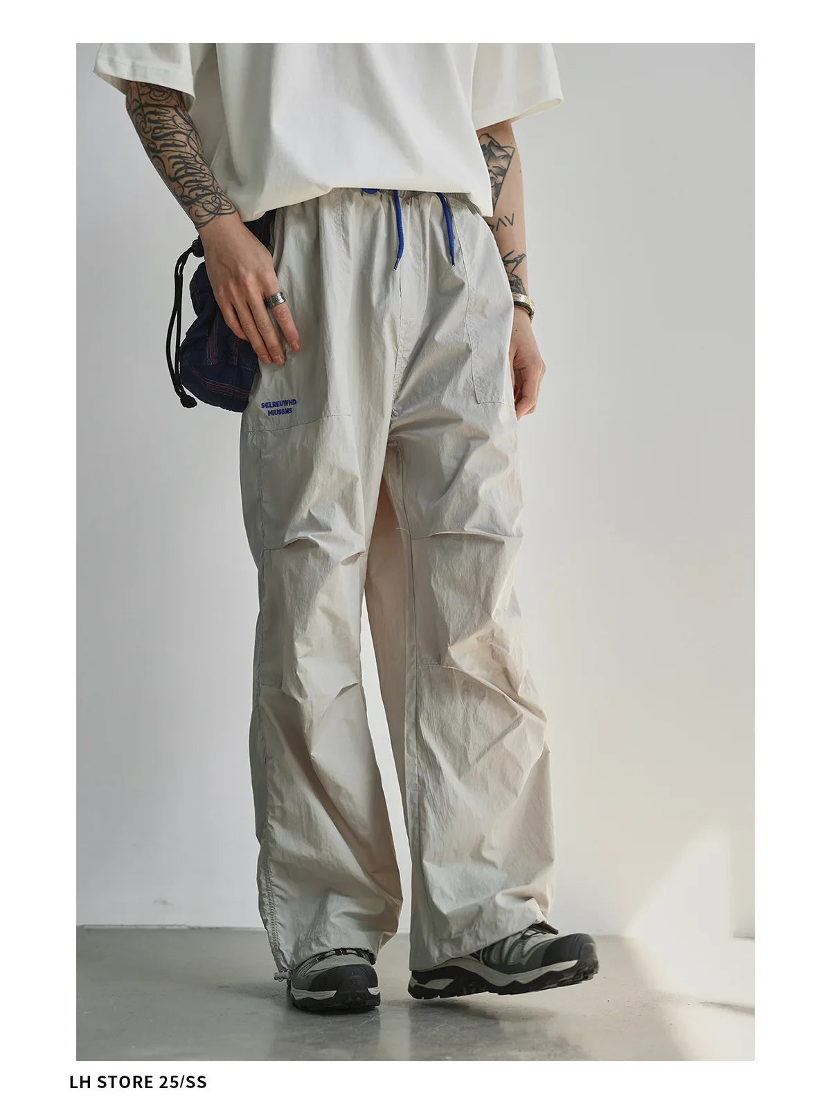 Men's Summer Outdoor Quick Dry Pants Loose Straight Leg Joggers Casual Hiking Trousers Unisex Breathable Streetwear Asian Size