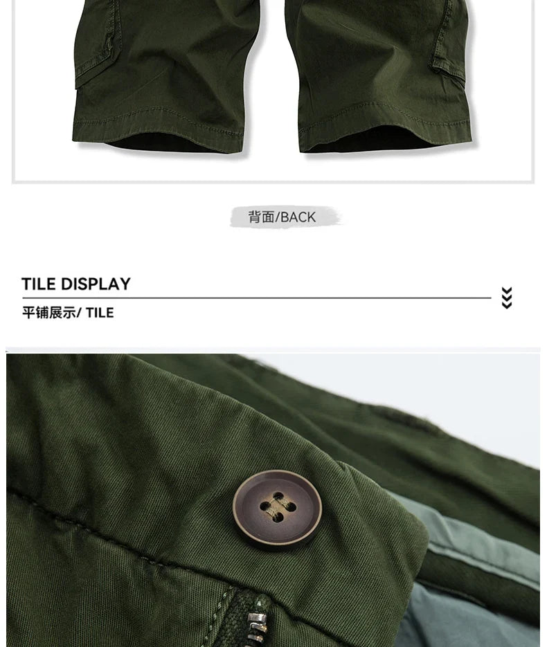 Summer Overalls Men Casual Shorts New Loose Sports Comfortable Knee Shorts Streetwear Breathable Safari Short Pants