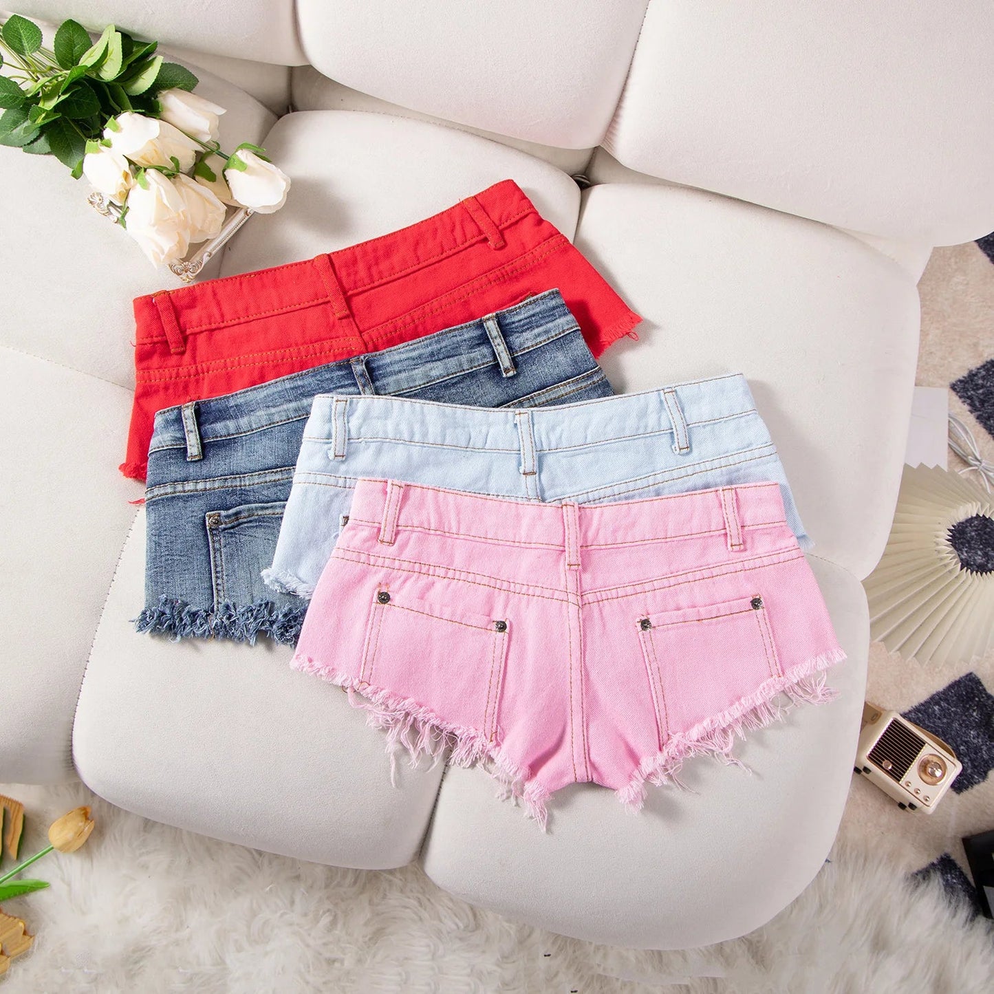 26 New Summer Fashion Sexy Low Waist Ripped Women's Denim Shorts Hot Pants Jeans Booty Shorts