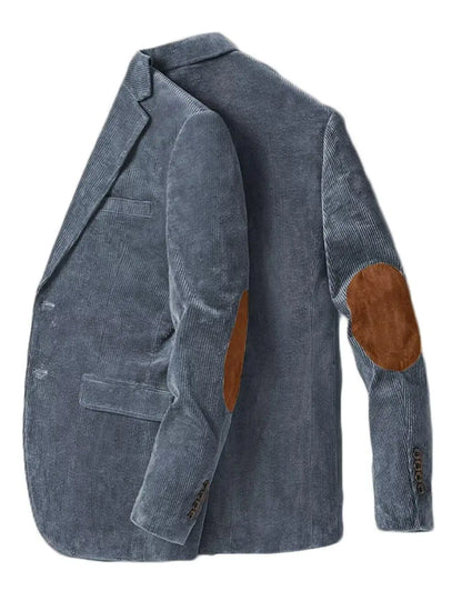 Men's Corduroy Blazer Business Casual Jacket with Elbow Patch Spring Fall Sport Coats Fashion Casual Single Breasted Men Jacket