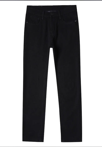Men New Winter Classics Fleece Thick Warm Jeans Men's Loose Straight Elastic Denim Pants Casual Plush Trousers Large Size 28-40