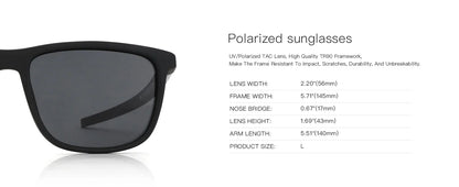 Square Polarized Sunglasses for Men - Lightweight TR90 Frame UV Blocking Shades for Driving Fishing Golf Sports