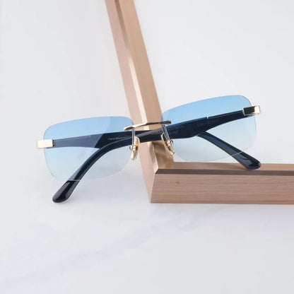 Luxury THE ARTIST I Rimless Sunglasses Alloy Acetate Designer Brand Fashion Design Irregular Square UV400 High Quality Men Women