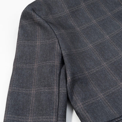 Women Fashion Plaid Blazer Coat Stand Collar Long Sleeve Jacket 2026 Spring Trend Casual Office Lady Chic Outerwear