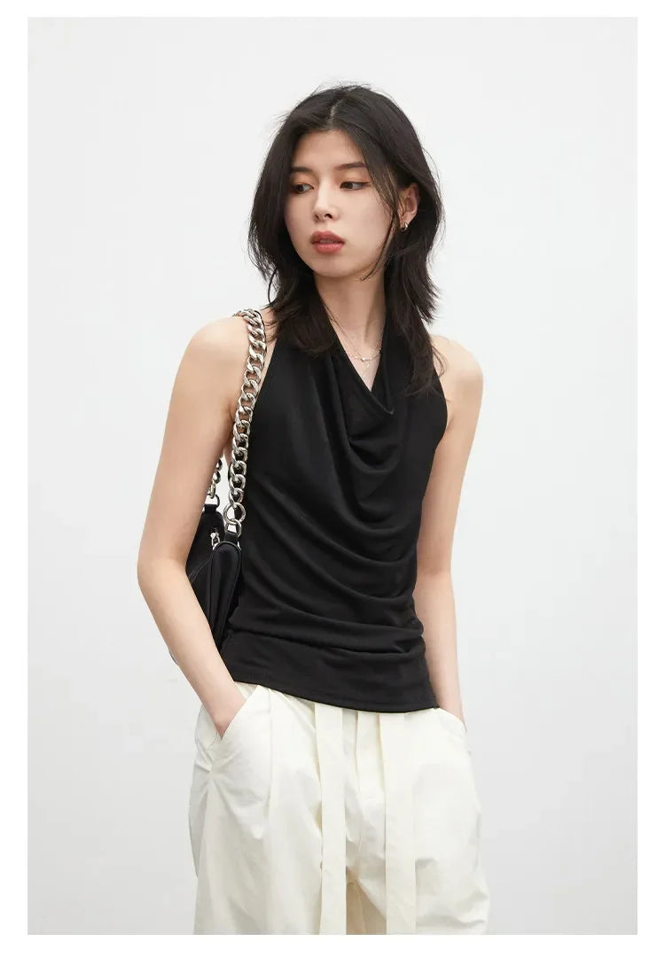 Fashion Women Tanks New Swinging Collar Hanging Neck Camis Slim Backless Sexy Suspender Female Vest Spring Summer 2026