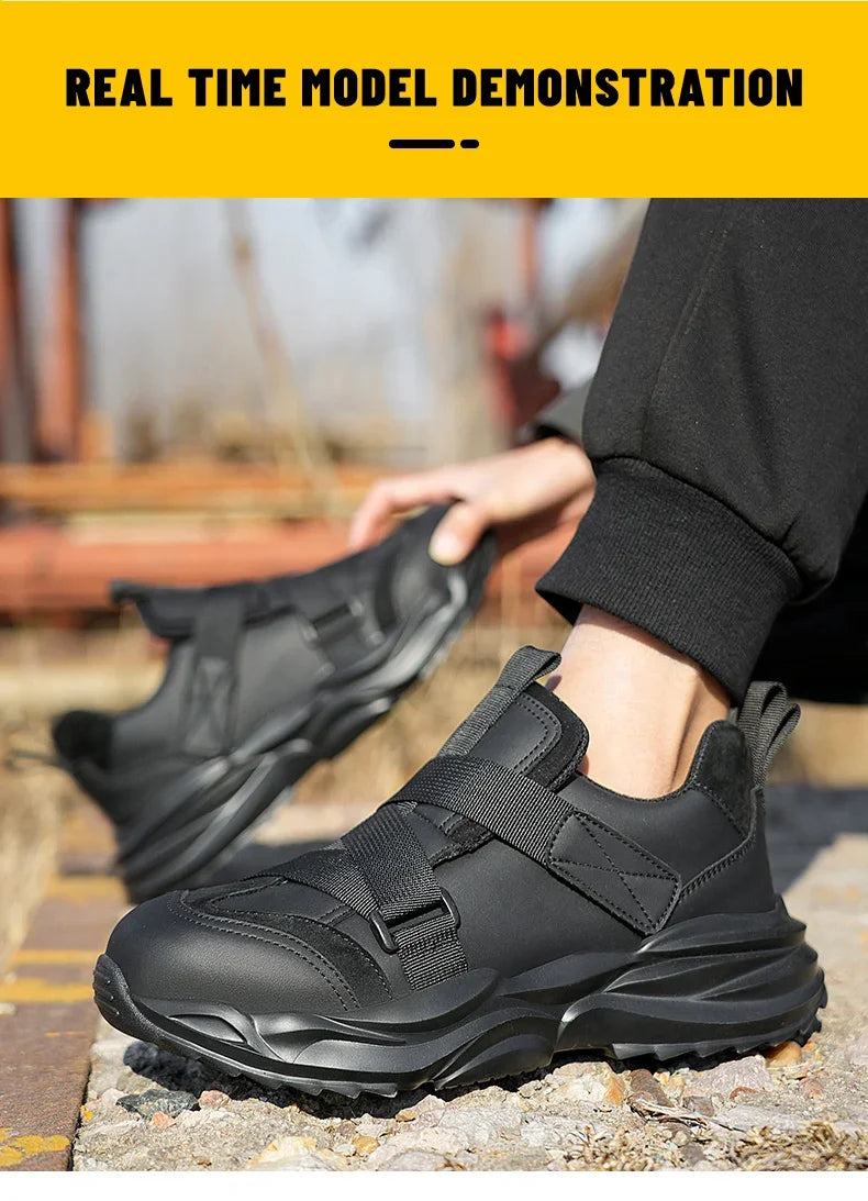 Lightweight Fashion 2024 Safety Shoes For Men Anti-smash Anti-puncture Work Sneakers Steel Toe Shoes Male Work Boots Protective