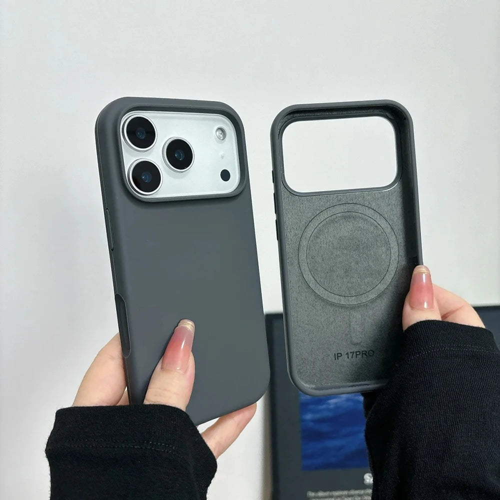 Original Liquid Silicone For Magsafe Phone Case for iPhone 17 16 15 14 13 Pro Max 17Pro Official Magnetic Soft Protective Cover