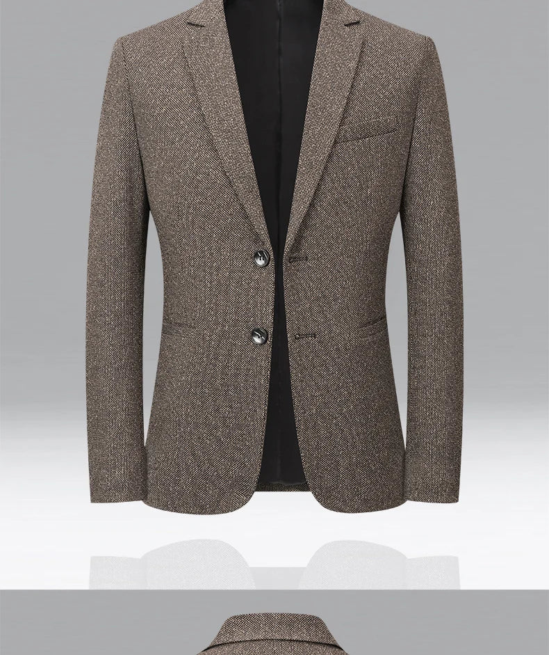 Brand 2026 Spring Autumn Retro Style Suit Blazers for Man 2 Button Slim Fit Social Business Blazer Jackets Men