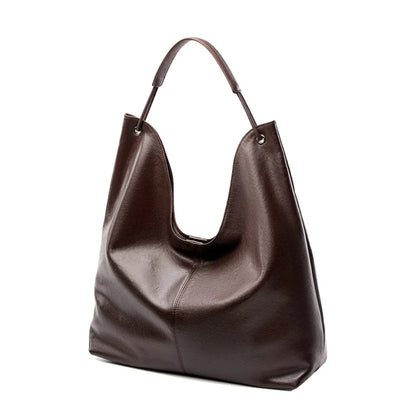 New Women's Large Capacity Genuine Leather Handbag Fashion Single Shoulder Underarm Bag for Ladies Commuting Stylish Girls Bag