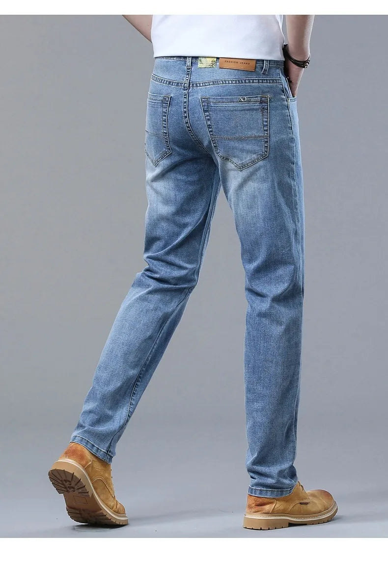 2026 Brand Best Price Comfort Straight Denim Pants Men's Jeans Business Casual Elastic Male High Quality Trousers
