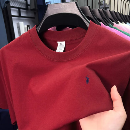 100% cotton high-end short sleeve T-shirt summer designer brand pony embroidery round neck top fashion casual golf men's wear